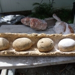 Before restoration of Dinosaur Egg Sculpture