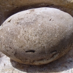 Before restoration of Dinosaur Egg Sculpture